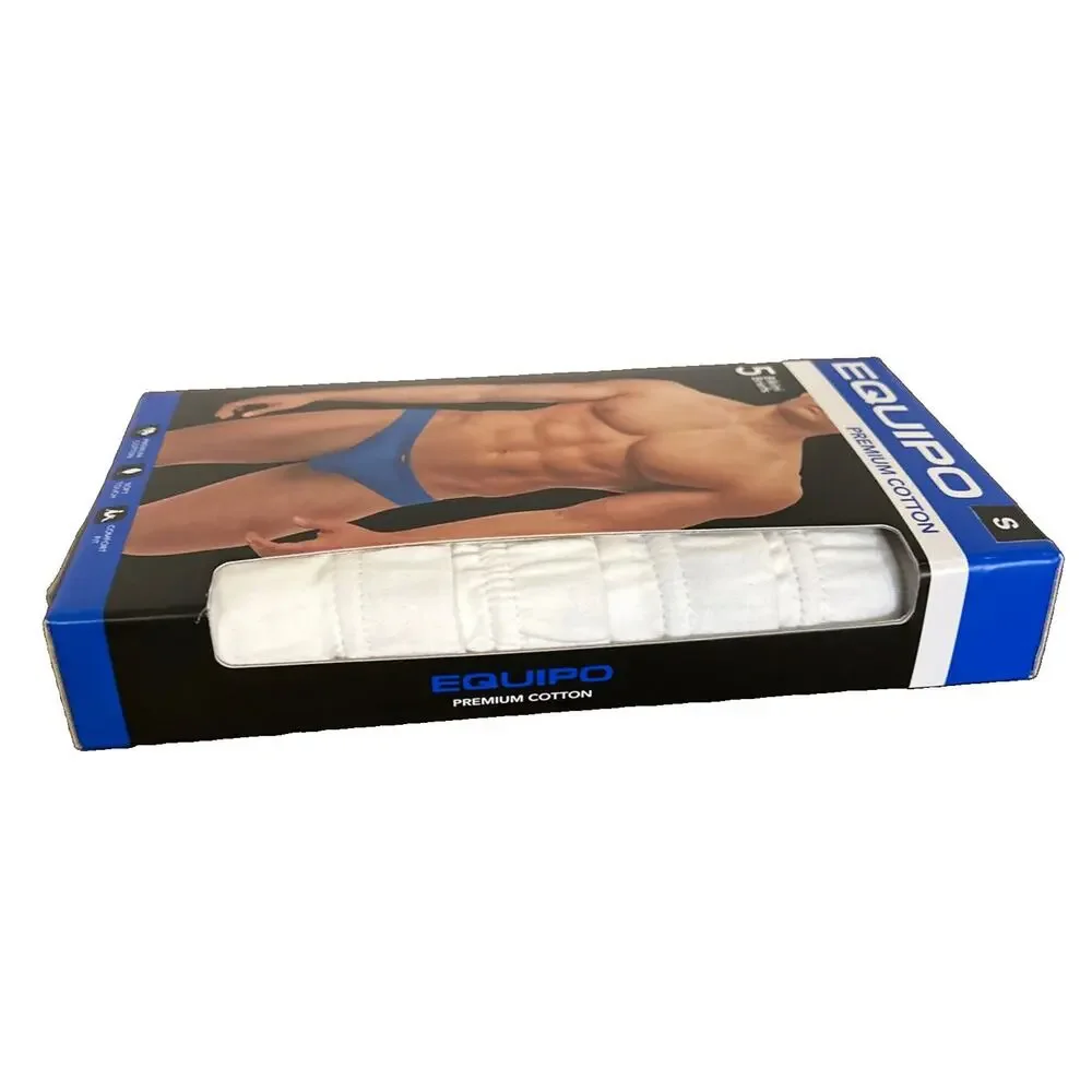 Men's Equipo 5-pack Bikini Briefs Sz S White No Fly Premium Cotton Underwear New